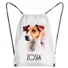 Jack russell terjerų mokyklinė kuprinė su vardu