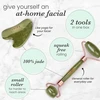 Jade Roller ir Gua Sha rinkinys - veido volelis ir masažo įrankis stangrinimui, raukšlių mažinimui ir akių patinimui mažinti - natūralios veido priežiūros priemonės