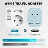 Jav adapterio kištukas, kelioninis jav adapteris su 3 usb 1 usb c (3.4 a), jav vokietijos kištuko adapteris, lizdo adapteris, maitinimo adapteris, kelioninis kištukas amerikai, kanadai, meksikai, tailandui, sieninis įkroviklis