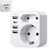 Jav adapterio kištukas, kelioninis jav adapteris su 3 usb 1 usb c (3.4 a), jav vokietijos kištuko adapteris, lizdo adapteris, maitinimo adapteris, kelioninis kištukas amerikai, kanadai, meksikai, tailandui, sieninis įkroviklis