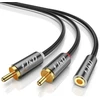 J&d 3.5mm į 2 Rca stereo garso adapterio kabelis, 1.8m