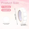 Jeffdad apvalūs lipdukai, 13 mm, 1000 baltų taškų lipdukų pakuotė, vandeniui atsparūs apvalūs lipdukai, baltas lipnus ritinys, maži lipnūs taškiniai etiketės biurui, mažmeninei prekybai, namams (balti)
