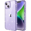 Jetech blizgantis dėklas, skirtas iphone 14 6.1 colio, blizgus smūgiams atsparus telefono dėklas, mielas apsauginis dėklas moterims ir mergaitėms (šviesiai violetinis)