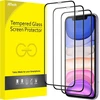 Jetech ekrano apsauga, skirta iphone 11/iphone xr 6,1 colio, juodas kraštas, 9h grūdinto stiklo ekrano apsauga neturi įtakos dėklui, grūdintas hd skaidrus, 3 vnt.