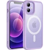 Jetech magnetinis dėklas, skirtas iphone 12 mini 5.4 colio, suderinamas su magsafe, permatomas matinis telefono dėklas, plonas smūgiams atsparus apsauginis dėklas (šviesiai violetinis)