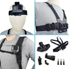 Jingxin krūtinės diržo kuprinės laikiklis ir galvos tvirtinimo rinkinys, kvėpuojantis, skirtas Gopro Hero 12, 11, 10, 9, 8, 7, 6, 5, 4, Session, 3+, Max, Akaso, Dji Osmo Action kameroms