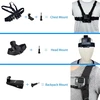 Jingxin krūtinės diržo kuprinės laikiklis ir galvos tvirtinimo rinkinys, kvėpuojantis, skirtas Gopro Hero 12, 11, 10, 9, 8, 7, 6, 5, 4, Session, 3+, Max, Akaso, Dji Osmo Action kameroms