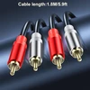 Jsadzkj 1.8 m 2 rca prailginimo laidas 2rca į 2rca stereo audio laidas 2rca vyriškas į 2rca vyriškas audio laidas 2rca adapterio prailginimo laidas, skirtas hdtv stiprintuvui hi-fi sistemai garsiakalbiui