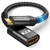 Jsaux mini hdmi į hdmi adapteris, mini hdmi male į hdmi female adapterio kabelis su 4k 60hz hdr 3d 18gbps, suderinamas su dslr, vaizdo kamera, nešiojamuoju kompiuteriu, planšetiniu kompiuteriu, hdtv, projektoriumi, juodas