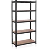 Juodas metalinis sandėliavimo stelažas 150x75x30 cm, 875 kg, 5 lentynos