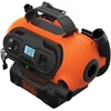 Juodas+decker Bdcinf18n-qs 11.0 Bar kompresorius/oro pompa (galimas maitinimo šaltinis: 12v/230v jungtis arba 18v akumuliatorius, 160psi padangoms, kamuoliams, vežimėliams, su 2 veikimo režimais ir siurbimo režimu
