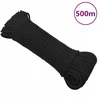 Juodos spalvos vientisa buriavimo virvė, 4 mm, 500 m, p