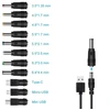 Jzk Universalus 5.5x2.1mm Dc Usb kabelis su 11 skirtingų Dc maitinimo adapterių priedais, Dc į Usb adapteris, Dc kištukų rinkinys, suderinamas su nešiojamuoju kompiuteriu, įkrovikliu, maršrutizatoriumi, Led įrenginiais
