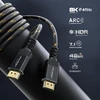 Kabeldirekt 8k/4k Hdmi 2.1 kabelis - 5m - atsparūs smūgiams metaliniai jungikliai ir pynimo apvalkalas (8k@60hz, itin didelis Greitis/48g, naujausias standartas, idealiai tinka Ps5/XBOX, Monitoriui/tv/projektoriui, juodas)