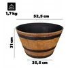 Kada Didelė lauko vazonas, apvali, 52,5 cm, plastikinė, medžio imitacija