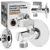 Kampinis rutulinis ventilis 1/2x3/8 išorinis sriegis su filtru, atjungiantis skalbimo mašinas, indaploves, baterijas