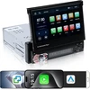 Automagnetola Kaolali 1 din automobilinis radijas android su 7 colių ištraukiamu jutikliniu ekranu, 1 din automobilinis radijas carplay su bt mirror link fm aux/tf/usb