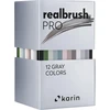 Karin Realbrush Pro pilki atspalviai - 12 teptukų rinkinys išskirtiniame ir apsauginiame dėkle