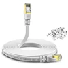 Kasimo Cat 8 lan kabelis 30 m plokščias 40 gbitų / 2000 mhz - tinklo kabelis cat 8 gigabitinis - ethernet kabelis su paauksuotu rj45 jungiamuoju kabeliu baltas