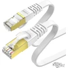 Kasimo lan kabelis 5 metrų tinklo kabelis cat 7 5 m cat 7 plokščias kabelis - 10 gbitų / 600 mhz - ethernet kabelis 5 m su paauksuotu rj45 - interneto kabelis 5 m baltas