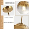 Kco Lighting gradientinio aukso spalvos pakabinamas šviestuvas su rutuliu, modernus pakabinamas šviestuvas svetainei, reguliuojamo aukščio pakabinamas šviestuvas miegamajam