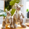 Kengūros pliušinis žaislas, mielas minkštas žaislas, kengūros mama ir vaikas, purus kimštinis kengūros žaislas apkabinimui, žaidimui ir miegui (28 cm)