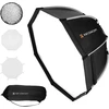 K&f Concept 55 cm/21 colių parabolinis softbox, greito atleidimo skėčio aštuonkampis softbox su korio tinkleliu + minkštas difuzorius + nešiojimo krepšys aštuonkampis softbox Bowens jungtis, skirta Cob vaizdo šviesai