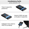Kietasis diskas Vultech Gs-15u3tc išorinis standžiojo disko dėklas 2.5" Sata Iii Ssd/hdd iki 9.5mm 8tb 10gbps Uasp Super Speed su Type-c 3.1 laidu, suderinamas su Western Digital, Toshiba, Seagate, Hitachi