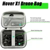 Kimyoaee Hoverair Follow Me Self Flying Camera Drone dėklas odinis kietas nešiojimo dėklas su dirželiu atsparus vandeniui, skirtas Hover Air X1 juodas apsauginis dėklas, juodas, minimalistinis