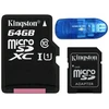 Atminties kortelė Kingston Micro Sd kortelė 64gb cl10 Uhs + Sd skaitytuvas