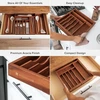Kitchenedge Premium įrankių ir stalo įrankių laikiklis virtuvės stalčiams, išplečiamas iki 71 cm pločio, 10 skyrių, 100% akacija