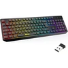 Klim Chroma belaidė prancūziška Azerty žaidimų klaviatūra - aukštos kokybės, spalvingas apšvietimas - juoda - Rgb Pc Windows, Mac Ps4