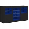 Komoda Led juoda, 123x37x67 cm