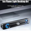Kompiuterio kolonėlės Etlephe Soundbar, kompiuterio kolonėlė, žaidimų kolonėlė su šauniomis Led lemputėmis, kompiuterio kolonėlė Usb, 3,5 mm Aux jungtis, kompiuterio dėžės kompiuteriui, monitoriui, nešiojamam kompiuteriui, telefonui, juoda
