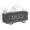 Kompiuterio kolonėlės Muqi Bluetooth garsiakalbis, muzikos grotuvas su Ipx7 atsparumu vandeniui, belaidės kolonėlės, 10 W stereo garsas, intensyvus žemų dažnių garsas, 24 valandų grojimo laikas, įmontuotas mikrofonas, nešiojama kolonėlė namams, laukui (pilka)
