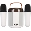 Kompiuterio kolonėlės Nešiojamas karaoke rinkinys, rgb bluetooth garsiakalbis su 2 belaidžiais mikrofonais vaikams ir suaugusiems, palaiko 512g atmintį, rankinis mikrofonas šeimos šventėms