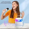 Kompiuterio kolonėlės Nešiojamas karaoke rinkinys, rgb bluetooth garsiakalbis su 2 belaidžiais mikrofonais vaikams ir suaugusiems, palaiko 512g atmintį, rankinis mikrofonas šeimos šventėms