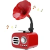Kompiuterio kolonėlės Retro bluetooth kolonėlė, gramofono formos bluetooth kolonėlė, vintažinis namų miegamojo dekoras, retro muzikos grotuvas (raudona)