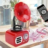 Kompiuterio kolonėlės Retro bluetooth kolonėlė, gramofono formos bluetooth kolonėlė, vintažinis namų miegamojo dekoras, retro muzikos grotuvas (raudona)