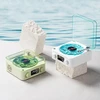Kompiuterio kolonėlės Retro patefono bluetooth garsiakalbis, 4 režimai, nešiojamas belaidis patefono stereo garsiakalbis su laikrodžiu ir švelnia naktine lempute pramogoms ir namų dekoravimui