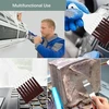 Kondensatoriaus valymo šukos, 2 vnt. oro kondicionavimo kondensatoriaus briaunų šukos, kondensatoriaus šukų džiovintuvo valymo šepetys, lamelių šukų nerūdijančio plieno briaunų valymo šepetys, lamelių šukų džiovintuvo valiklis