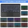 Klaviatūra Koochuwah bluetooth klaviatūros dėklas k12 su 11 spalvų jutikliniu kilimėliu, apšviestas iš galo, itališkas išdėstymas, įkraunamas dėklas, suderinamas su ipad pro 12.9 colių 2021/2020/2018