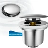 Kör4u Design Pop-up ventilis chromas 1 1/4 colio universalus kanalizacijos įtaisas praustuvui ir kriauklei, click clack kriauklės kamštis, kanalizacijos ventilis, su sandarikliais