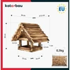 Kotarbau® medinė lesyklėlė, pagaminta iš degintos medienos, pakabinama + 0,5kg maisto nemokamai