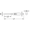 Ks tools 156.0234 Štiftų išmušėjas, cilindrinis kotas, 6 mm