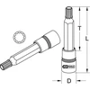 Ks tools 911.1972 1/2" antgalis-galvutė spline (xzn), m12, 140 mm