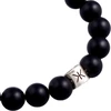 Kuzzoi Buddha 0207491522 vyriška apyrankė su juodu onikso brangakmeniu ir stiklo karoliukais, yin-yang simbolio karoliukas pagamintas iš 925 sidabro, apyrankė porai, jogos apyrankė, energijos apyrankė, ilgis 19-23 cm