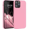 Kwmobile telefono dėklas, skirtas iphone 12 / iphone 12 pro - silikoninis telefono dėklas - minkštas paviršius - belaidis įkrovimas - šviesiai rožinis