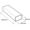 La Ventilazione stačiakampis baltas Pvc ortakis 220 mm x 90 mm Ct1229b