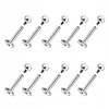 Labret auskarai sidabriniai, 10 vnt., 1.2/10/3 mm, 316l plienas